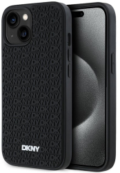 Husa pentru iPhone 15 - DKNY Hardcase 3D Rubber Repeat Pattern DKHCP15S3DRPWK - Black 