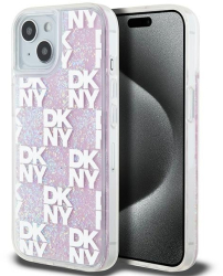 Husa pentru iPhone 15 - DKNY Hardcase Liquid Glitter Multilogo DKHCP15SLCPEPP - Pink 