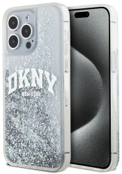 Husa pentru iPhone 15 Pro - DKNY Hardcase Liquid Glitter Big Logo DKHCP15LLBNAET - White 