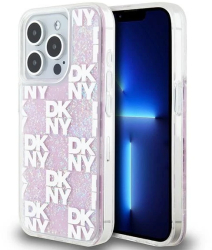 Husa pentru iPhone 15 Pro - DKNY Hardcase Liquid Glitter Multilogo DKHCP15LLCPEPP - Pink 