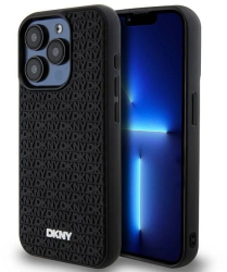 Husa pentru iPhone 15 Pro Max - DKNY Hardcase 3D Rubber Repeat Pattern DKHCP15X3DRPWK - Black 