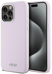Husa pentru iPhone 15 Pro Max - DKNY Hardcase Liquid Silicone Small Metal Logo MagSafe DKHMP15XSMCHLP - Pink 
