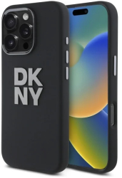 Husa pentru iPhone 16 Pro Max - DKNY Hardcase Liquid Silicone Metal Logo DKHCP16XSMCBSK - Black 