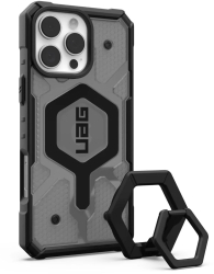 Husa pentru iPhone 16 Pro Max - UAG Pathfinder Clear MagSafe - Ash / Black Stand 