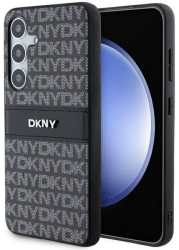 Husa Samsung Galaxy S24 - DKNY Leather Mono Stripe & Metal Logo DKHCS24SPRTHSLK - Black 