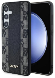 Husa Samsung Galaxy S24 Plus - DKNY Leather Checkered Mono Pattern MagSafe DKHMS24MPCPVSLK - Black 