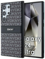 Husa Samsung Galaxy S24 Ultra - DKNY Leather Mono Stripe & Metal Logo DKHCS24LPRTHSLK - Black 