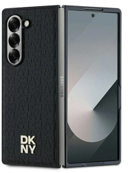 Husa Samsung Galaxy Z Fold6 - DKNY Leather Repeat Pattern Stack Logo DKHMZFD6PSHRPSK - Black