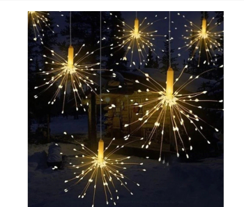 Instalatie de Craciun cu 5 lumini de artificii 500 leduri interconectabila lungime 5m Alb Cald 