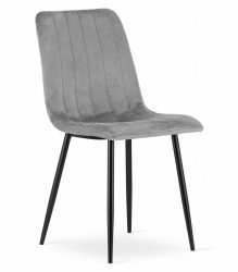 Scaun bucatarie/living Artool Lava catifea metal argintiu si negru 43x51x90 cm 
