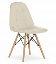 Scaun stil scandinav Artool Dumo catifea lemn bej 45x53x84 cm 