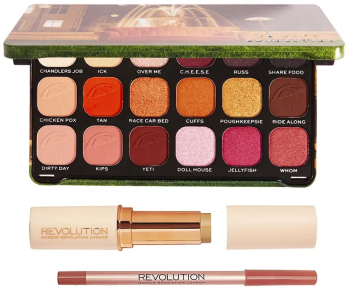 Set Paleta cu 18 farduri de pleoape 19.8 g + Fond de ten tip stick F5 6.2 g + Creion de ochi 1 g Revolution Friends X Revolution 