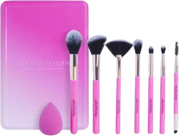 Set pensule de machiaj cu peri sintetici Revolution The Brush Edit Gift 8 buc 