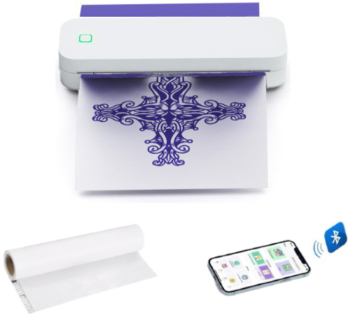 Imprimanta termica pentru tatuaje portabila fara fir nu necesita tus suporta formaturi pana in A4 Bluetooth USB compatibila cu iOS / 