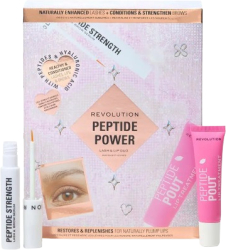 Set Tratament hidratant pentru buze 15 ml + Tratament hranitor pentru gene si sprancene 3 ml Revolution Peptide Power 
