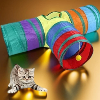 Tunel de joaca pentru pisici Manolex® multicolor 80 X 30 X 25 Cm 