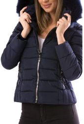 Geaca dama Cecilia cu gluga scurta poliester albastru L/40 EU