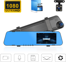 Oglinda retorvizoare cu DVR incorporat LCD parcare Camera marsarier