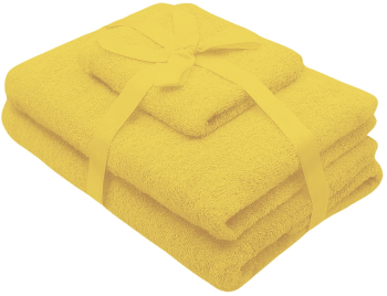 Set Prosoape 3 Piese 500 Gsm Fata Maini Corp Galben Somnart 