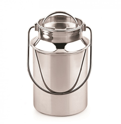Bidon din inox cu capac si maner pentru depozitare lapte miere sau ulei 1.70 l Grunberg IRL2L