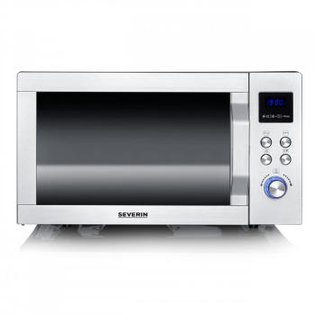 Cuptor cu microunde 3 in 1 Severin MW 7777 2050 W Gratar Functie aer cald 25 l 10 grade Timer Dezghetare Display LED Negru/Inox 