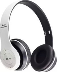 Casti bluetooth P47 5.0EDR cu MP3 Radio PC telefon Albe 