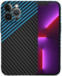 Husa pentru iPhone 13 Pro - Techsuit Carbonite FiberShell - Blue Pulse 
