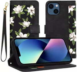 Husa pentru iPhone 13 - Techsuit FlipCraft - Flowers of the Dawn