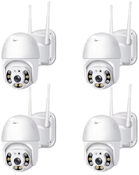 Set 4 Camere de Supraveghere WIFI DARI 4MP aplicatie YCC365 Plus Stocare Card/Cloud Senzor Miscare cu urmarire Alarma Flash Microfon p 