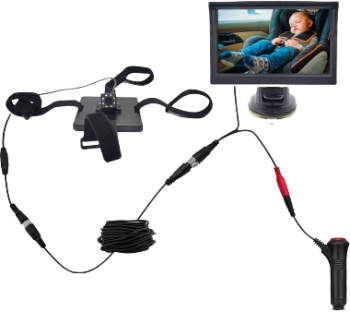 Sistem de Supraveghere a Copiilor in Trafic Monitor Video Auto Ecran de 5 INCH HD Camera Rotativa Full HD 150 de Grade Vedere Nocturna 