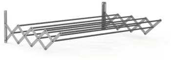 Uscator de rufe extensibil de perete 120 cm Economiseste spatiu Metal si aluminiu Max 25 kg rufe Silver 