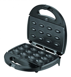 Aparat de facut nuci Heinner Dessert Supreme HNM-750BKS 750W capacitate 12 bucati placi detasabile cu invelis neaderent indicator lumino 