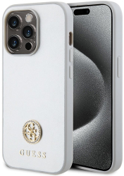 Husa pentru iPhone 15 Pro - Guess Strass Metal Logo GUHCP15LPS4DGPS - Silver 