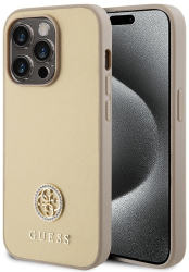 Husa pentru iPhone 15 Pro Max - Guess Strass Metal Logo GUHCP15XPS4DGPD - Gold 