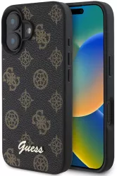 Husa pentru iPhone 16 Plus - Guess Peony Script MagSafe GUHMP16MPGPYSK - Black