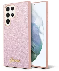Husa pentru Samsung Galaxy S24 Ultra - Guess Glitter Script GUHCS24LHGGSHP - Pink 