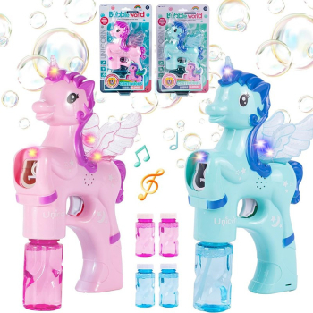 Pistol baloane de sapun unicorn muzica si lumini alimentare cu baterii 