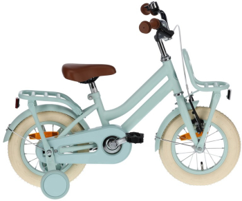 Bicicleta copii 12 inch frana v-brake jante aluminiu cadru otel roti ajutatoare verde bella bike 