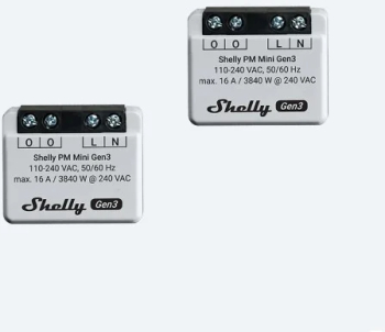 Pachet de 2 Contoare de energie Shelly Plus PM mini GEN3 16A 