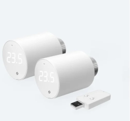 Pachet de 2 valve termostatice pentru calorifer Shelly BLU TRV cu hub Bluetooth inclus in pachet 