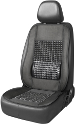 Husa scaun auto cu bile de masaj si suport lombar dimensiuni 110 x 46 cm culoare Neagra AMIO