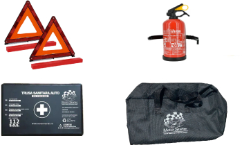 Kit siguranta auto omologat R.A.R. - Stingator P1 Trusa Medicala Geanta Triunghiuri