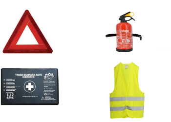 Kit siguranta auto omologat R.A.R. - Stingator P1 Trusa Medicala Triunghi Vesta reflectorizanta 