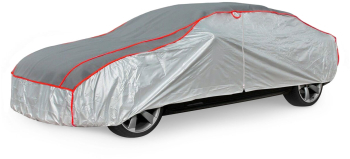 Prelata auto 510x180x120CM protectie impotriva pietrelor si grindinei captuseala 5MM argintie cu dungi rosii 