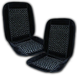 Set 2X Huse Scaune Auto Perna Scaun Masaj Cu Bile de Lemn si Plus De Culoare Negru Usor de Montat 