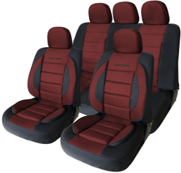 Set 5 Huse universale premium pentru scaune auto rosu cu negru 