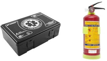 Kit siguranta rutiera 5 ani valabil Trusa medicala auto prim ajutor + Stingator auto reincarcabil 