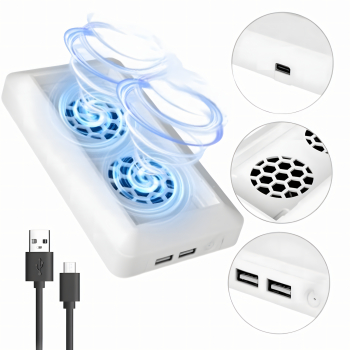 Ventilator Racire Consola Butoarka Cooler Pentru Xbox Series S Racire eficienta Zgomot Redus Prevazut cu 2 Porturi USB ABS Alb 
