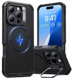 Husa pentru iPhone 16 Pro Max - ESR Cyber Armor Kickstand - Black 