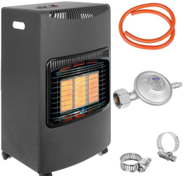 Soba pe Gaz Butelie GPL cu 3 Trepte Incalzire Putere 4200W Portabila pe Roti Aprindere Automata Incalzitor Ceramic Regulator si Furtun 